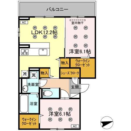 LA MAISON NAKAI(2LDK/3階)の間取り写真