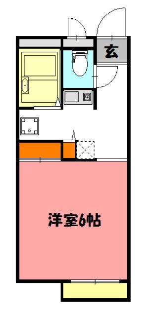 ベルフォール(1K/2階)の間取り写真