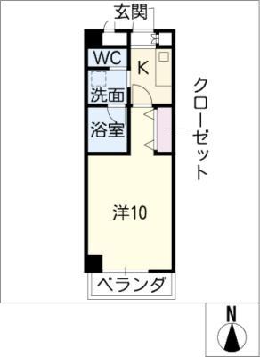 ルミエール青山11(1K/4階)の間取り写真