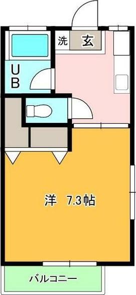 SKシオン(1K/2階)の間取り写真