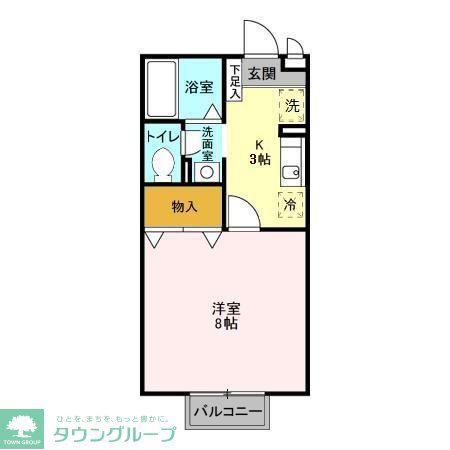 ヴィクトリア(1K/2階)の間取り写真