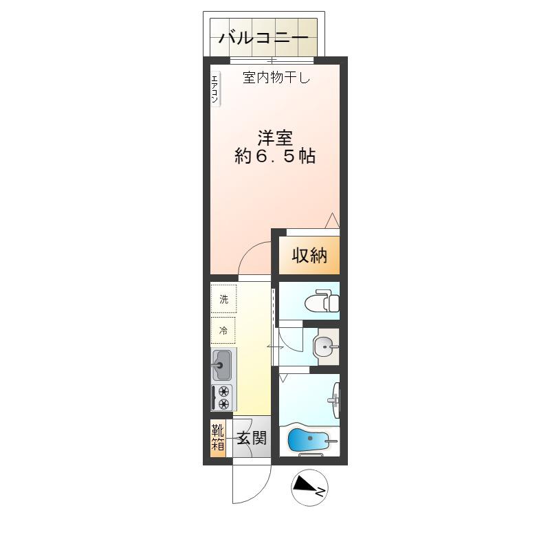 井草ハイツ(1K/2階)の間取り写真