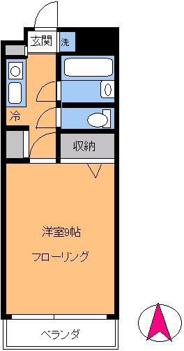 月村マンションNO.26(1K/5階)の間取り写真