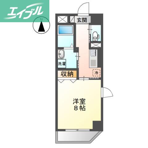 グラン ソート 柳町(1K/8階)の間取り写真