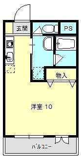 クレスト寿町(ワンルーム/2階)の間取り写真