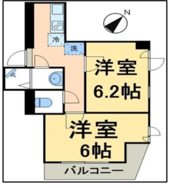 パラゼット蔵前(2DK/4階)の間取り写真