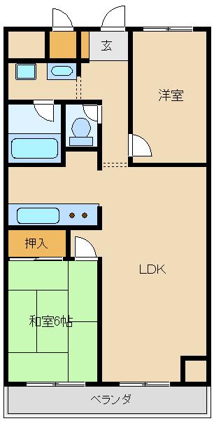 メゾンシェヌブロン(2LDK/3階)の間取り写真