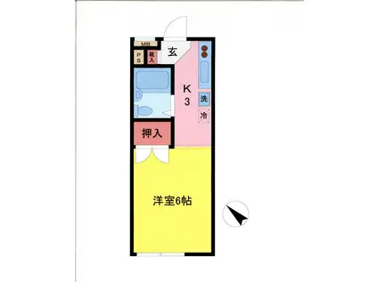 モーリスタウン(1K/1階)の間取り写真