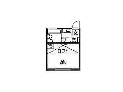 ホワイトピア入間川(1K/1階)の間取り写真