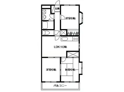 メゾン・パルファン(3LDK/2階)の間取り写真