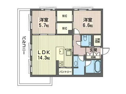 GRAN CREST 陽東(2LDK/1階)の間取り写真