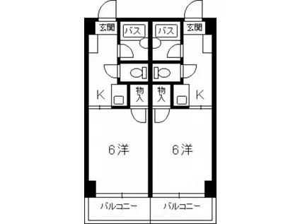 ジョイフリー皆賀(1K/4階)の間取り写真
