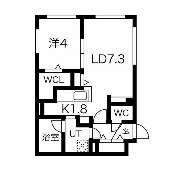 フィオリトゥラニシマチ(1LDK/2階)の間取り写真