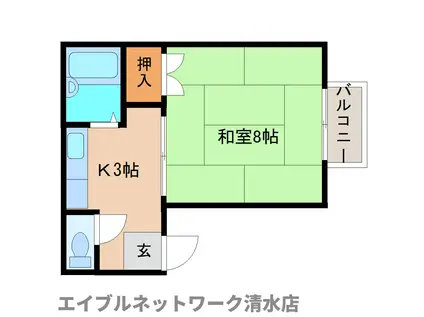 プレジール天王台(1K/2階)の間取り写真