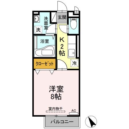 エストゥディオ栄(1K/2階)の間取り写真
