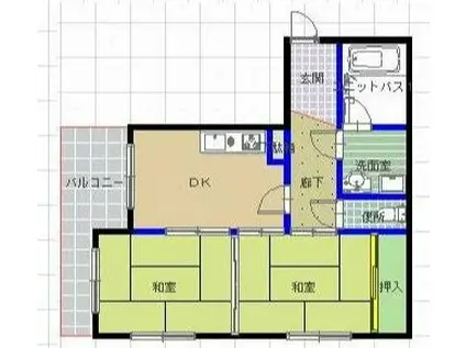 森塚第7マンション(2DK/4階)の間取り写真