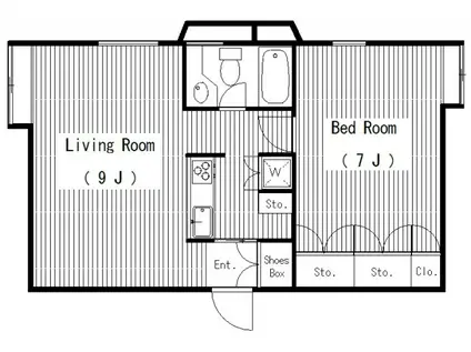 ベルハウス(1LDK/3階)の間取り写真