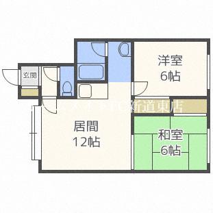 コーポ50(2LDK/2階)の間取り写真