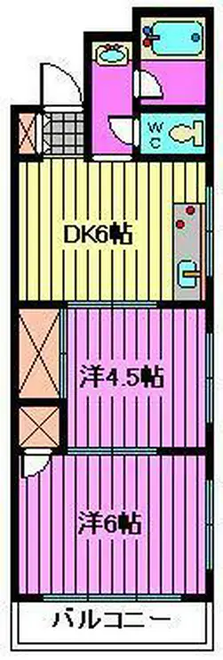 コーポ白樺 2階階 間取り