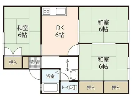 セジュール北尾(3DK/2階)の間取り写真