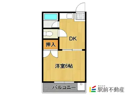 アミューズ本庄(1DK/1階)の間取り写真