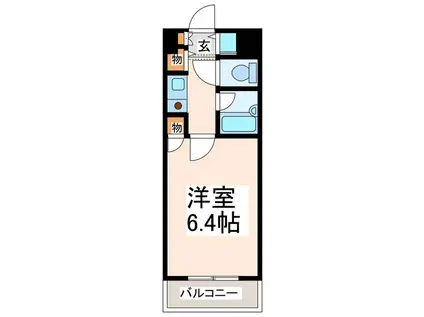 ダイアパレス水前寺第3(1K/9階)の間取り写真