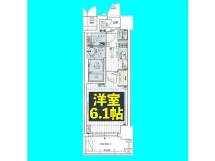 エステムコート名古屋新栄IIIグローリィ(1K/11階)の間取り写真