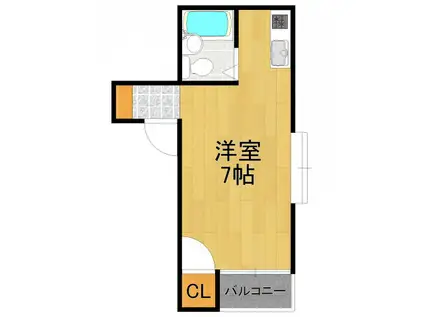 ロアール武庫之荘(1K/2階)の間取り写真