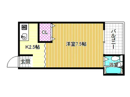野村学生マンション(1K/1階)の間取り写真
