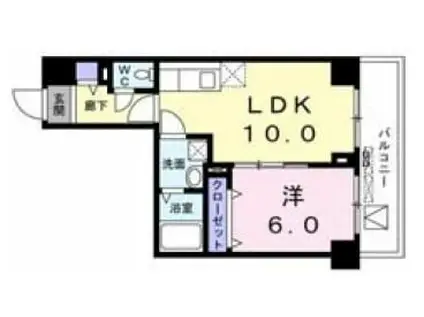 菊水レジデンス綱島I(1LDK/5階)の間取り写真