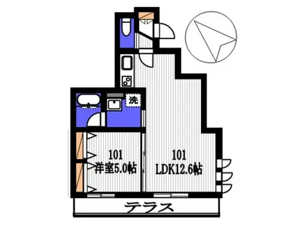 登戸新町メゾン(1LDK/1階)の間取り写真
