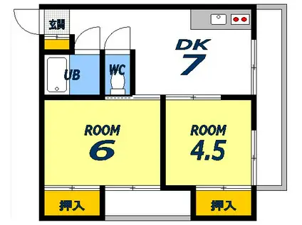 GAO BLD(2DK/2階)の間取り写真