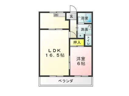 テピカルイブI(1LDK/4階)の間取り写真