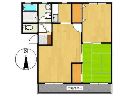 アヴェニーダパレスA(2LDK/1階)の間取り写真