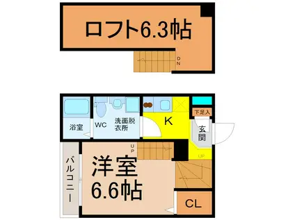 地下鉄名城線 志賀本通駅 徒歩8分 2階建 築13年(1K/2階)の間取り写真