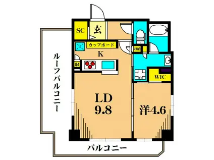 プレール・ドゥーク品川南大井(1LDK/7階)の間取り写真