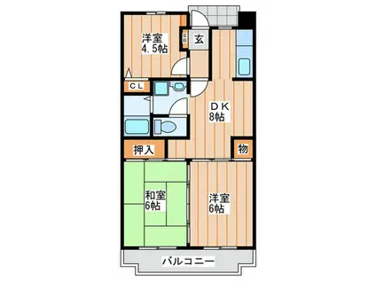 リバーサイドマンション川勝(3DK/2階)の間取り写真