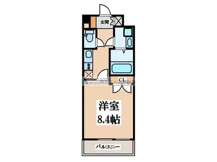 CASSIA高井田 ノース COURT(1K/1階)の間取り写真