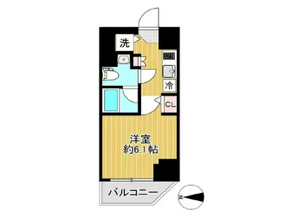 SHOKEN RESIDENCE新丸子II(1K/3階)の間取り写真