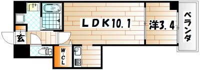 グレイスヒル(1LDK/2階)の間取り写真