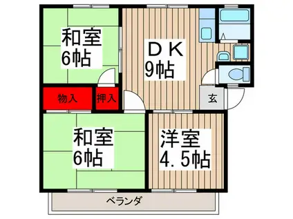 パナハイツ加藤(3DK/2階)の間取り写真