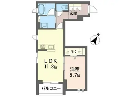 ドゥエルコート浦和(1LDK/3階)の間取り写真