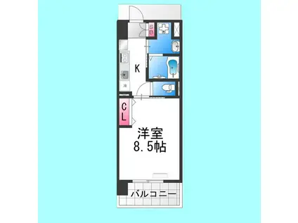 フィオレ・レジデンス出島海岸通(1K/4階)の間取り写真