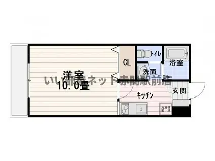 イデアハイツ5(1K/3階)の間取り写真