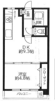 高輪ハイツ(1DK/3階)の間取り写真