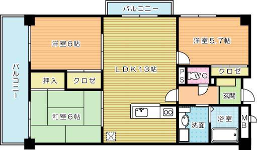 サンシティ・アヴァンテ(3LDK/3階)の間取り写真