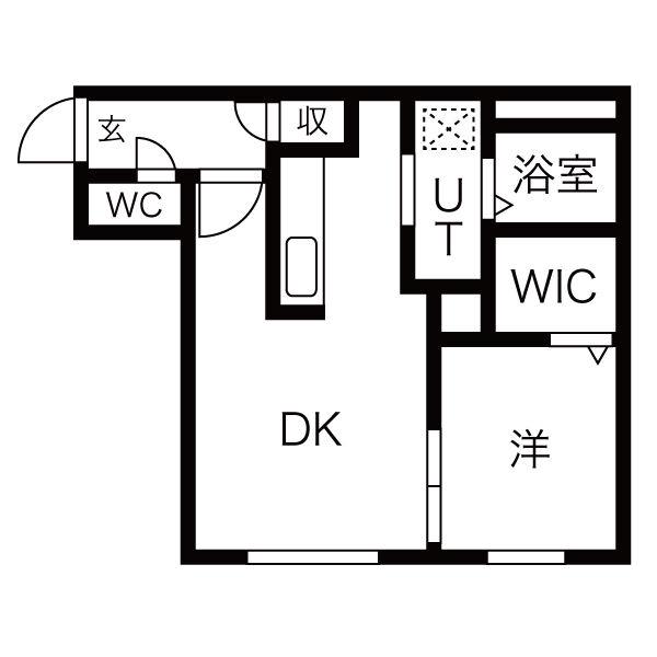 サンヴィレッジ琴似II(1DK/2階)の間取り写真