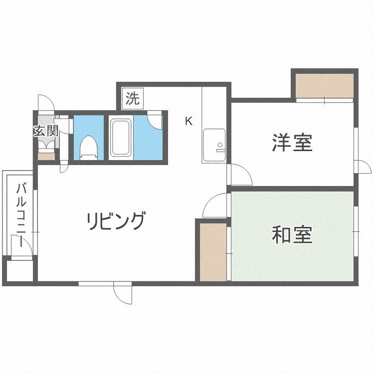 ハイツ藤(2LDK/2階)の間取り写真