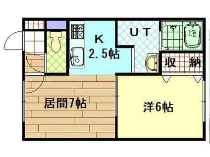タウンハウス5.4(1DK/1階)の間取り写真