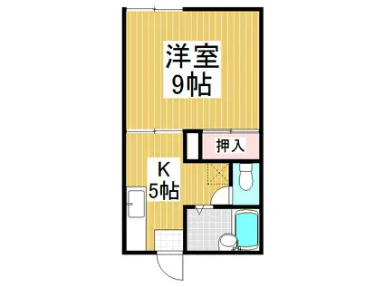 サンパレス安曇野A(1K/2階)の間取り写真